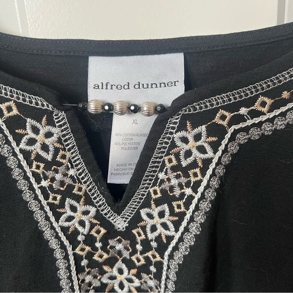 Alfred Dunner Black Embroidered Blouse - Picture 3 of 8